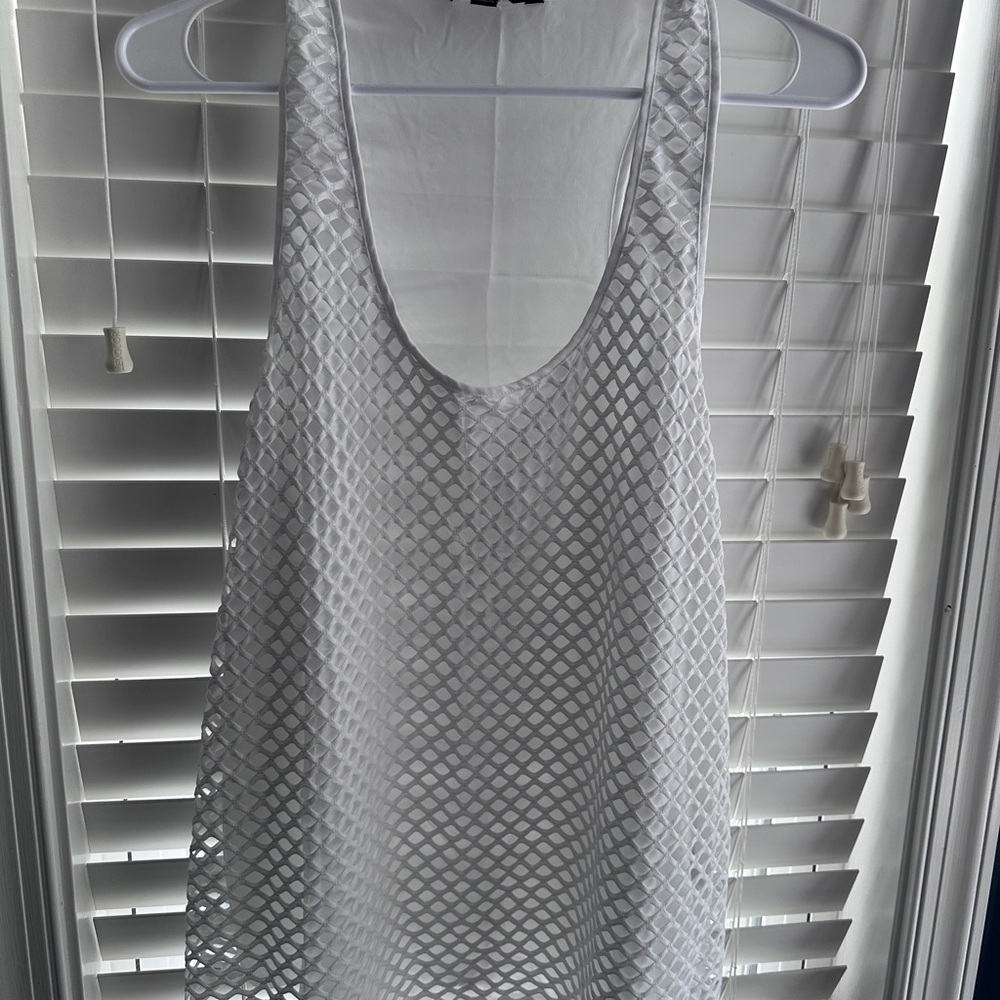 Banana Republic White Mesh Top